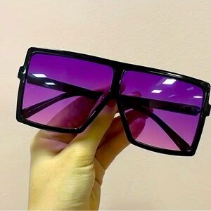 Bold Black and Purple Oversized Sunglasses